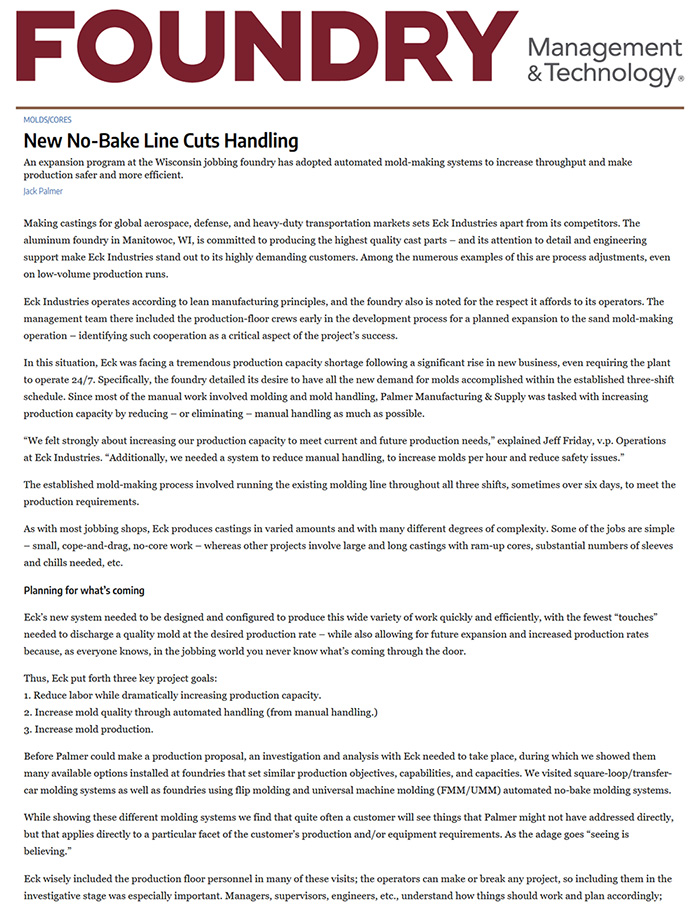 Planning a Complete No-Bake Sand Line